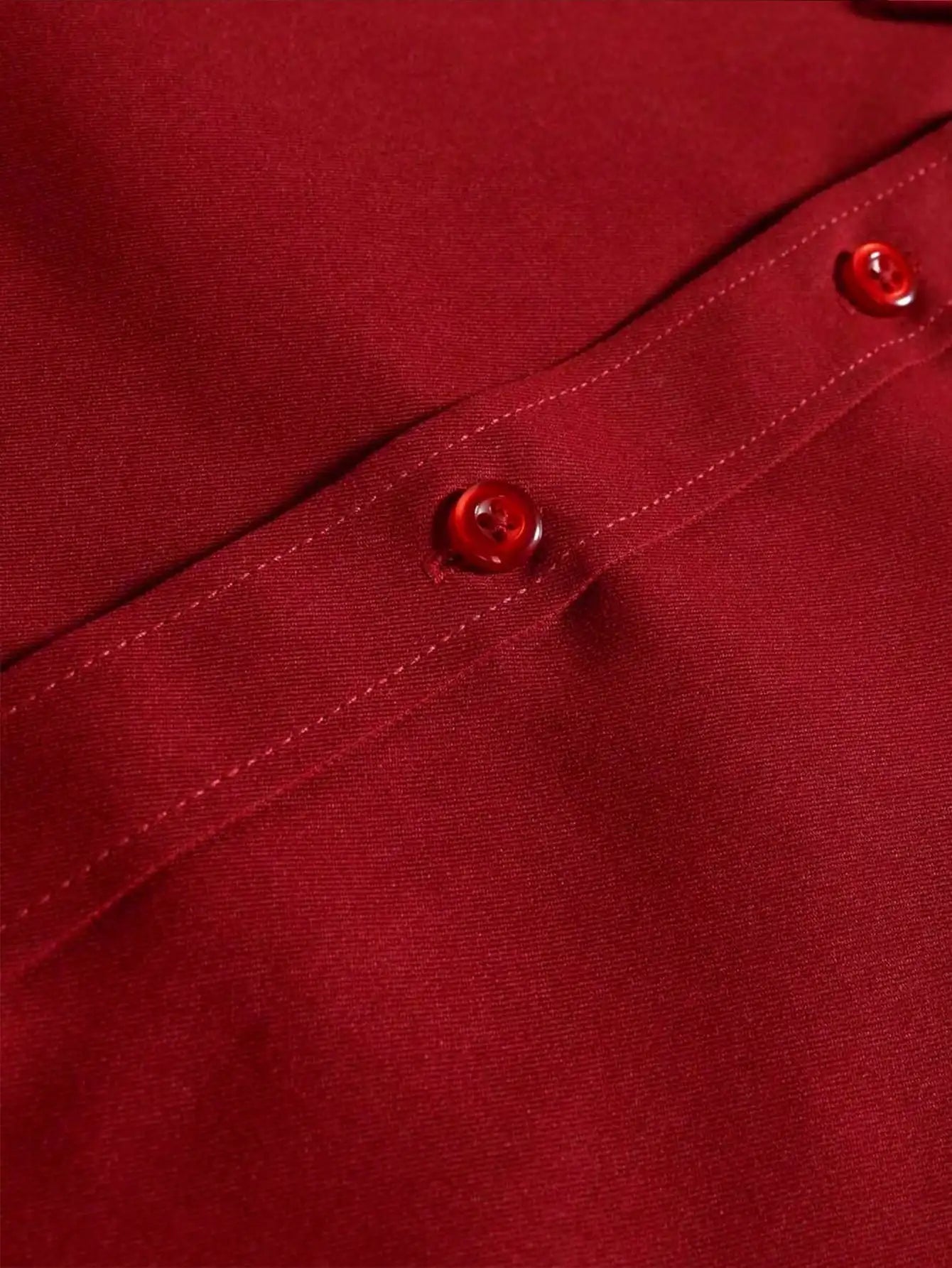 Men's Solid Red Long Sleeve Formal Dress Shirt — Bold Color Business Shirt