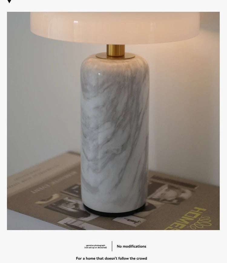 Marble Table Lamp – USB Charging & Touch Dimming