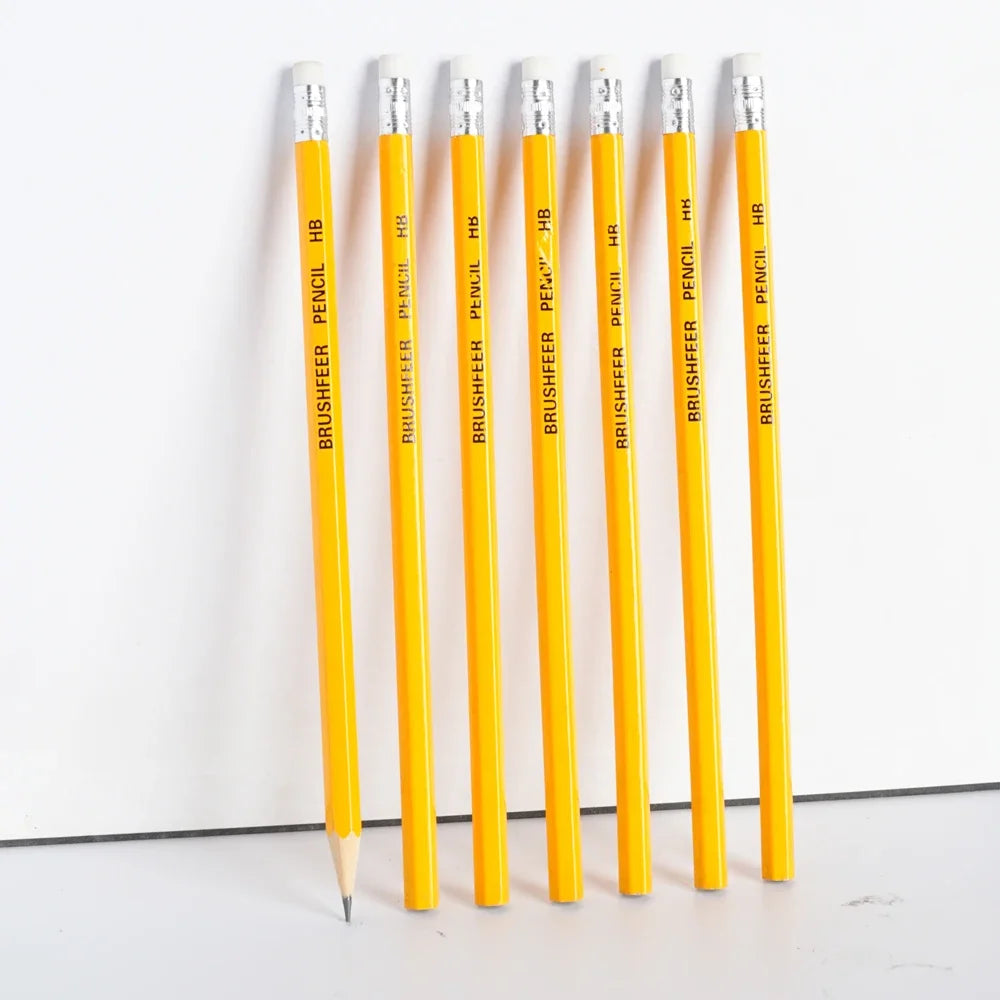 Yellow HB Wooden Pencils with Erasers