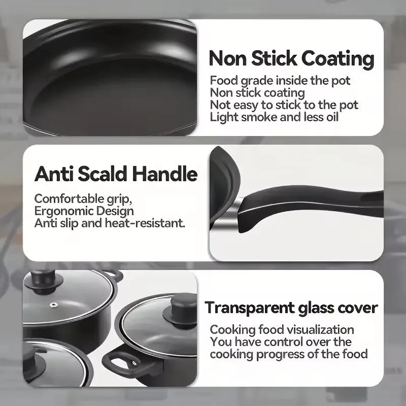Nonstick Cookware Set – Induction Pots, Pan & Utensils