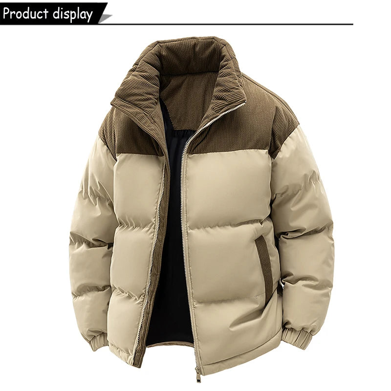 Men's Removable Hooded Windbreaker Parka Jacket – Warm Casual Outerwear for Autumn & Winter