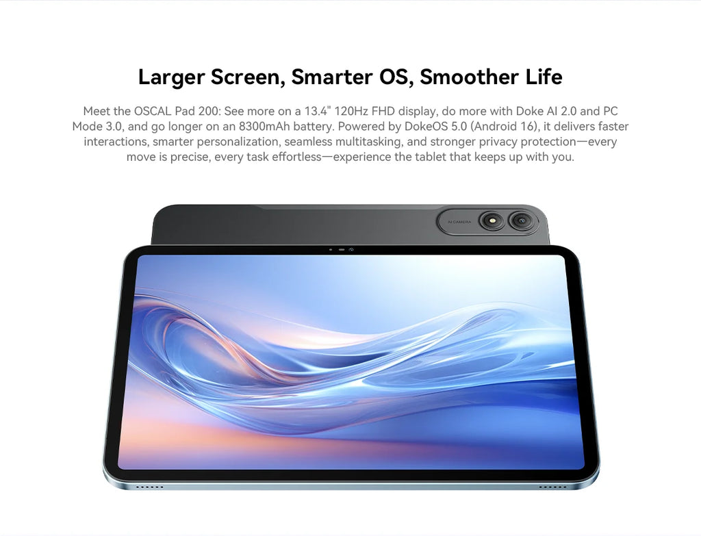 Blackview Oscal Pad 200 13.4" Android 16 Tablet – 6GB RAM, 256GB, 120Hz, 4G LTE