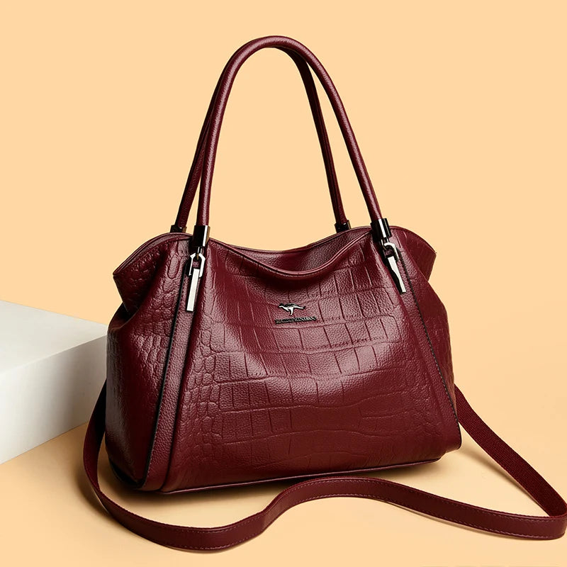 Luxury PU Casual Tote Shoulder Bag – Rivet & Sequin Designer Crossbody Handbag for Women