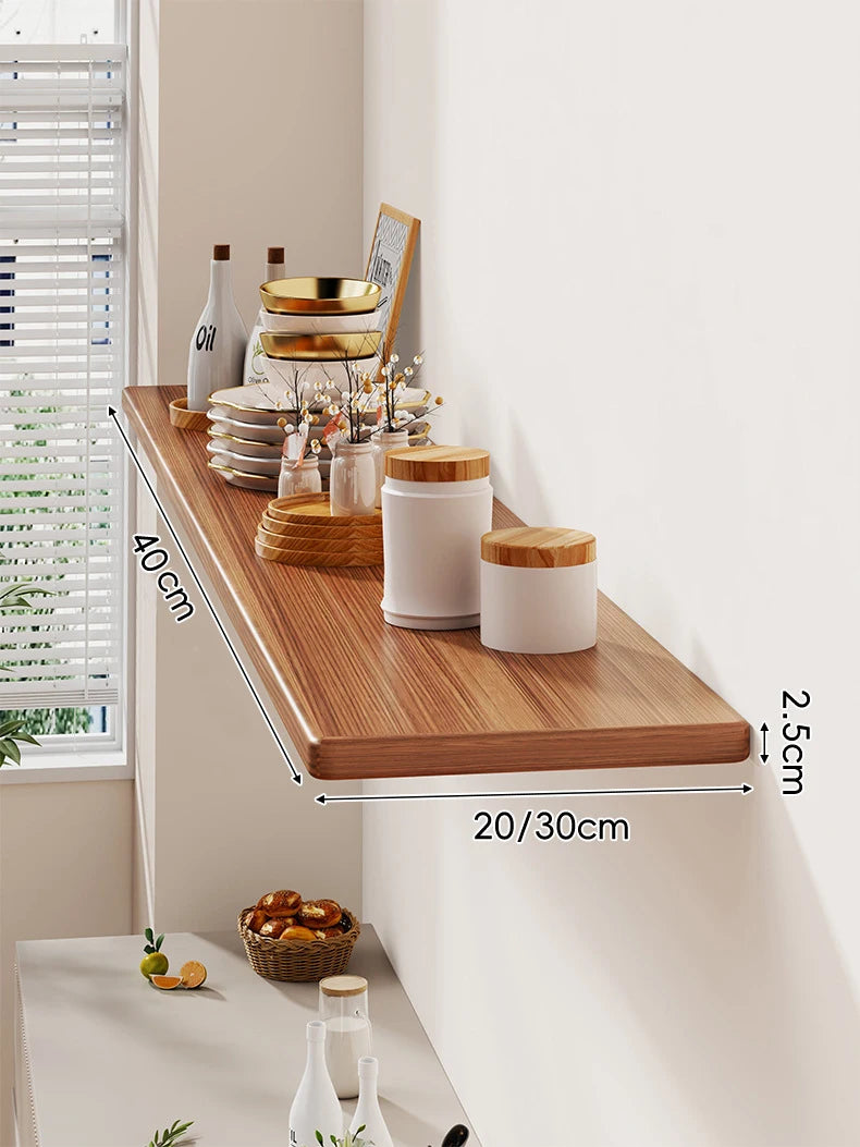 Floating Wall Display Shelf — Wooden Bookshelf, Decorative Laminate & Living Room Wall Rack