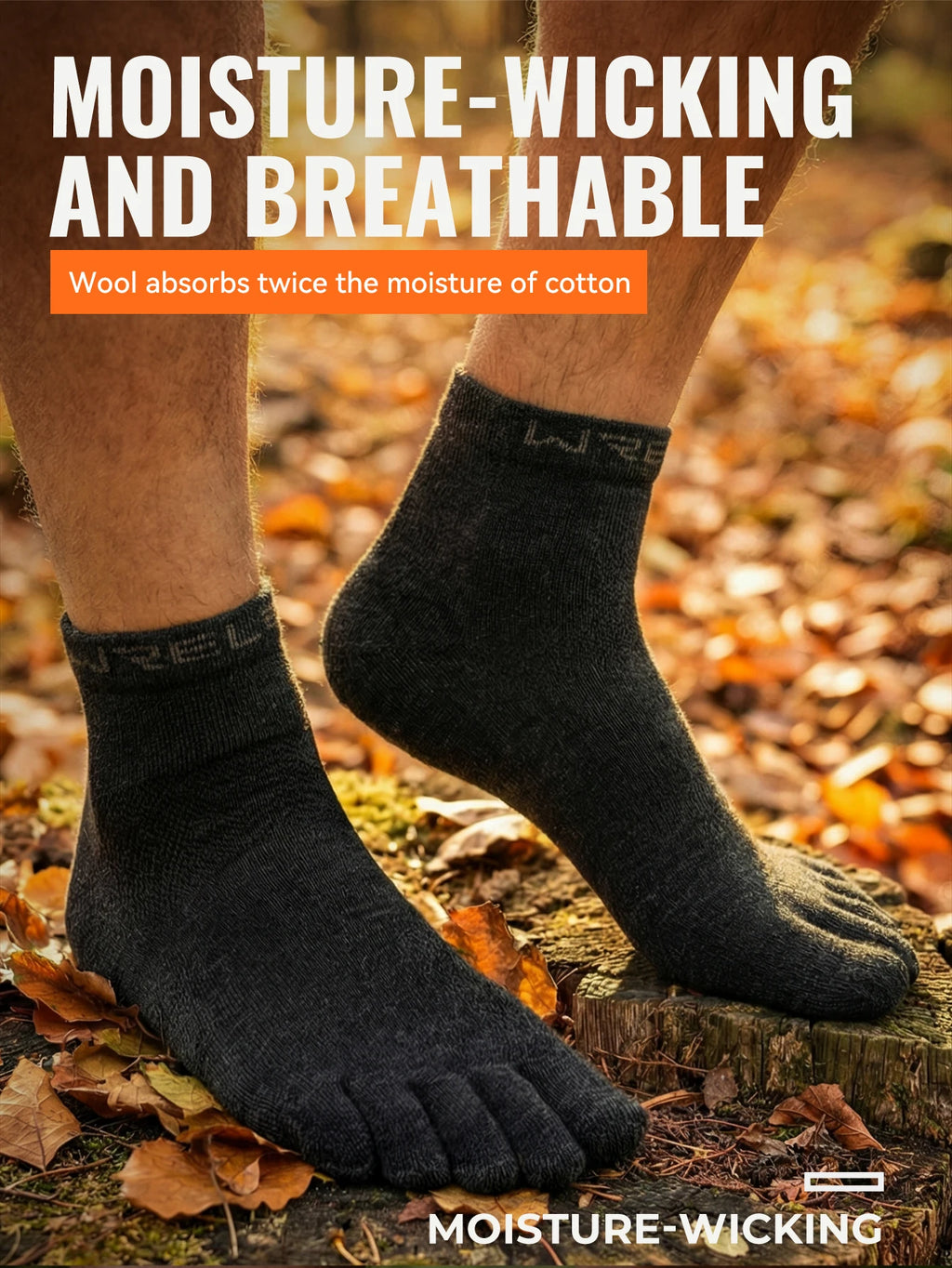 Merino Wool Five-Toe Socks for Running & Hiking