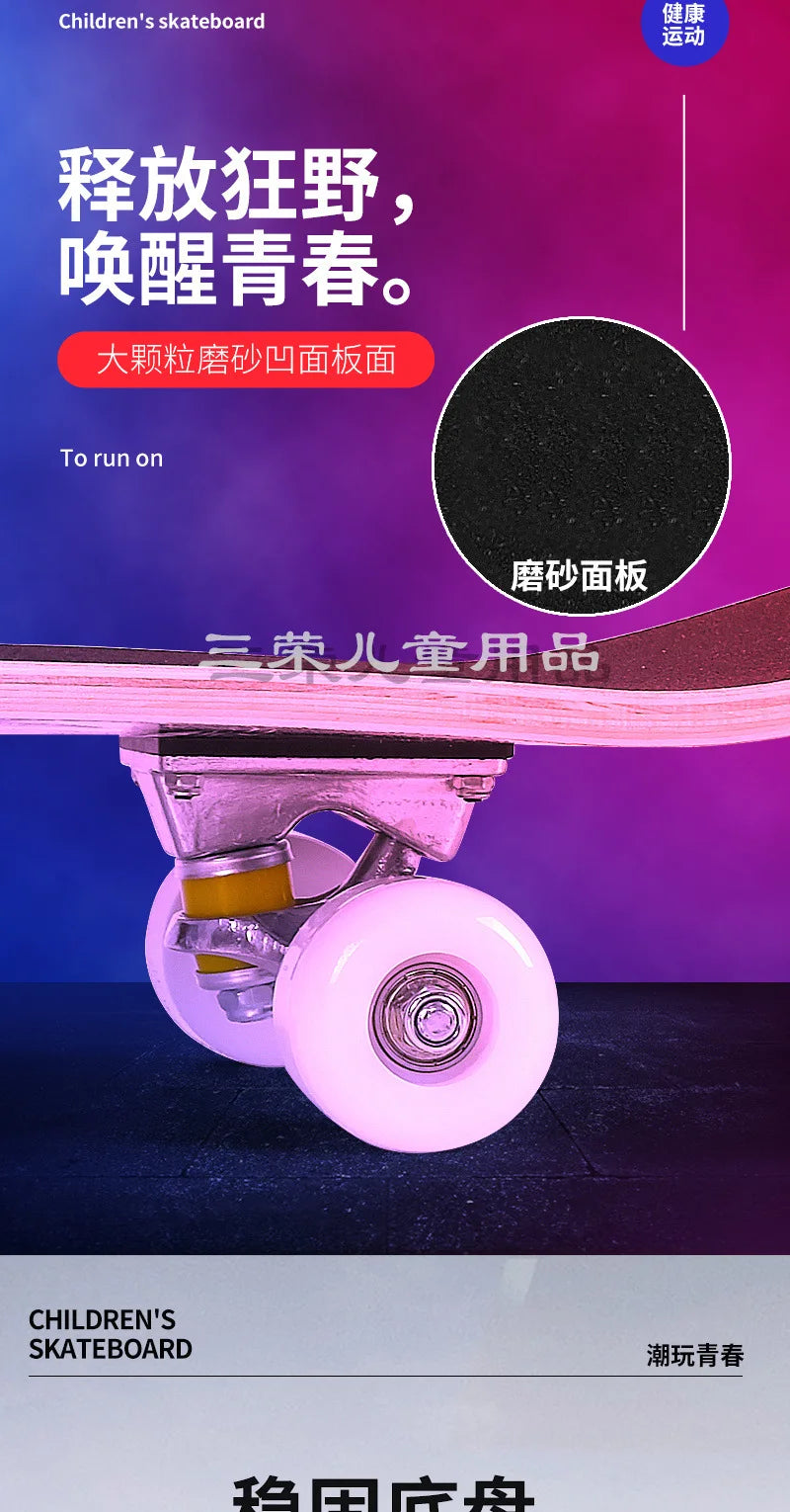 Pro All-Terrain Complete Skateboard – Aluminum Alloy & Carbon Fiber Deck, Beginner Longboard for Kids & Adults