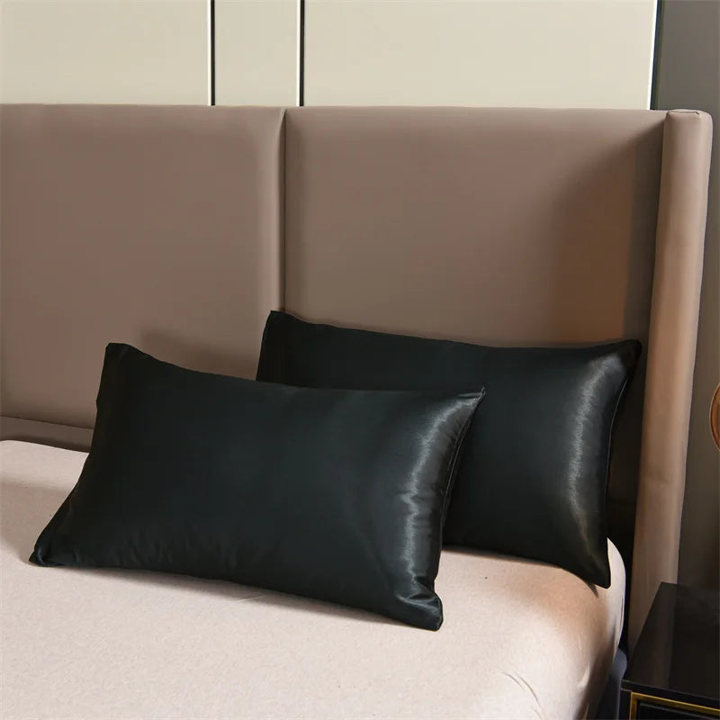 Satin Solid Color Duvet Cover Set – Silky Soft 3-Piece Bedding, 8 Colors & 11 Sizes