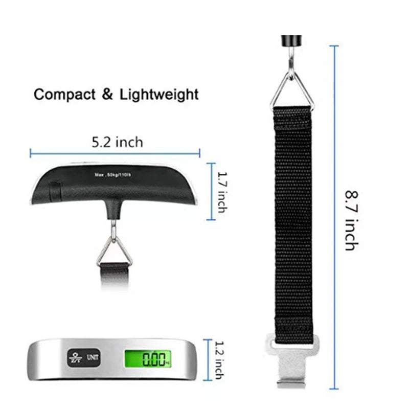 Portable Digital Luggage Scale – 110 lbs LCD Baggage Checker