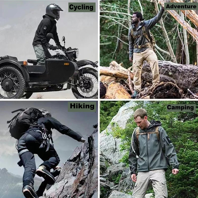 Men's Hooded Softshell Jacket – Multi-Pocket Outdoor Layer