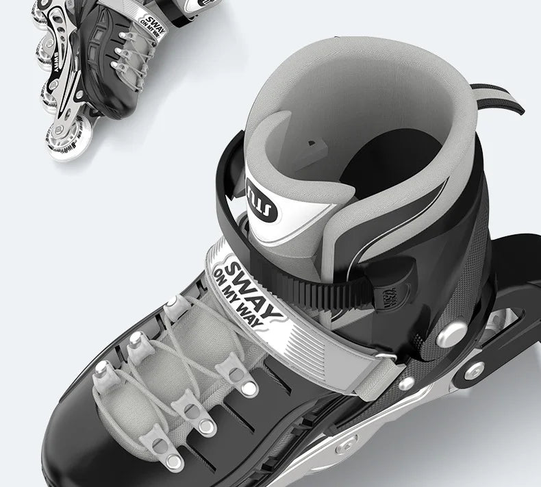 Adult Inline Roller Skates – Beginner Outdoor PU Street Freestyle Sneakers with 4 Wheels