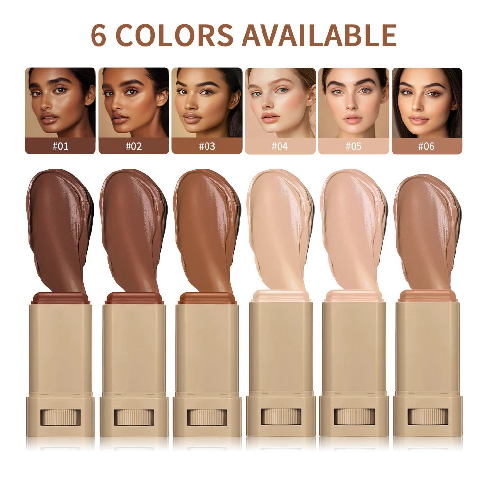 Skin Tint Foundation Stick — Waterproof Nourishing Tinted Serum Contour Balm