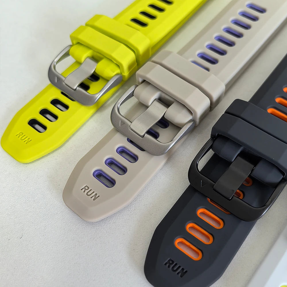 Two-Tone Silicone Sport Watch Band for Garmin Forerunner 265/255/570 & Venu 2/3 | 22mm Quick Release Strap