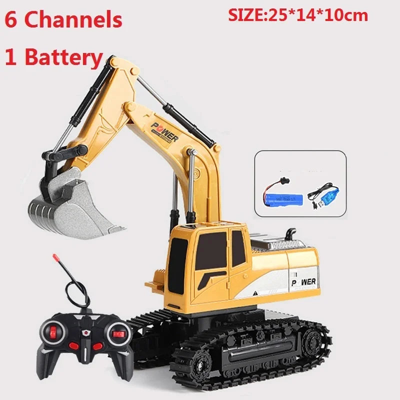 RC Excavator & Construction Toy Set – Remote Control Dump Truck & Bulldozer for Kids
