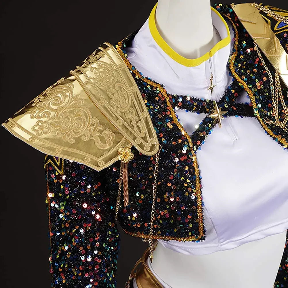 Kids & Adult Black & Gold Cosplay Costume – Halloween Roleplay Uniform