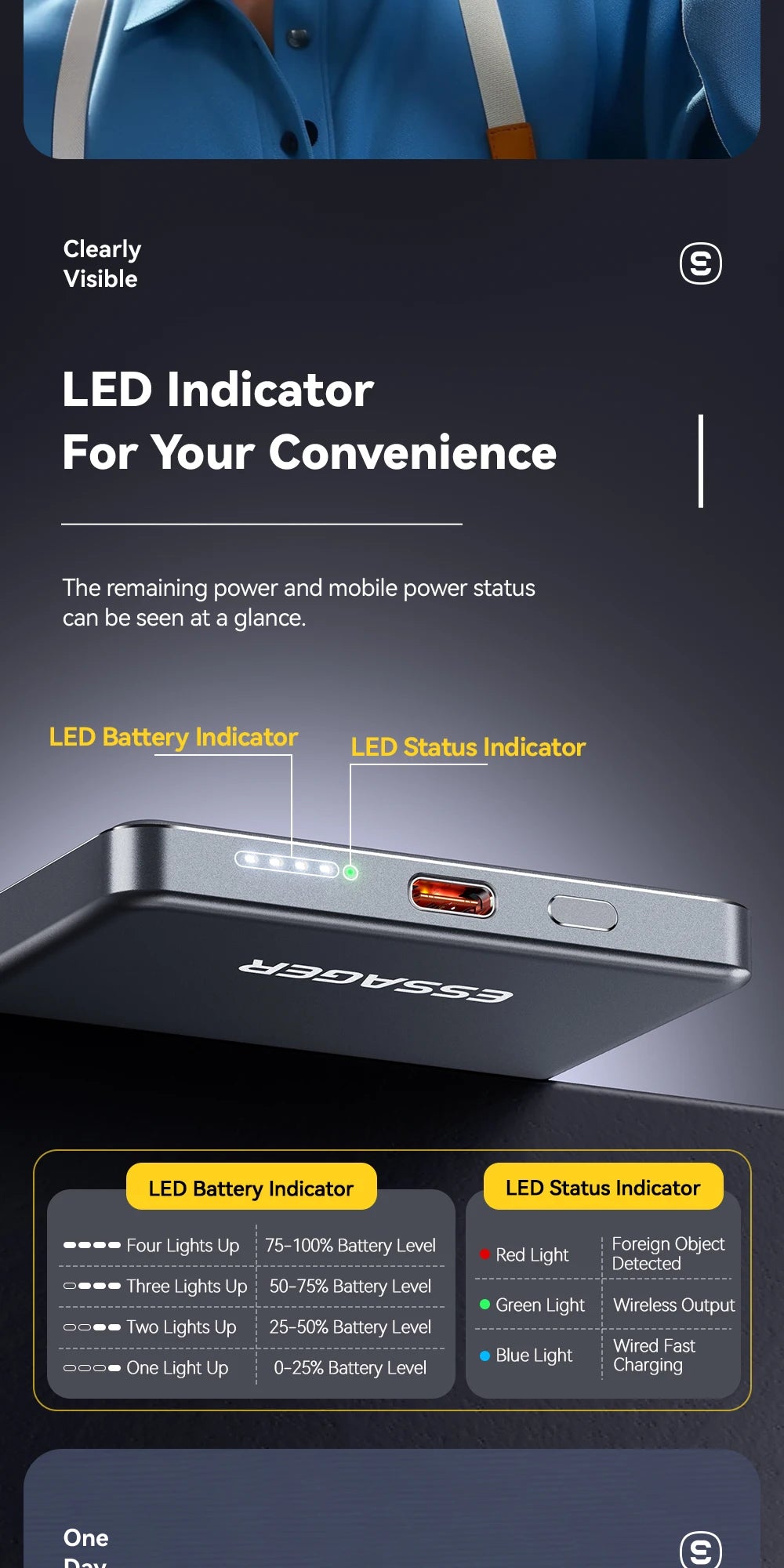 Essager Slim Wireless Power Bank — Magnetic MagSafe Compatible Portable Charger