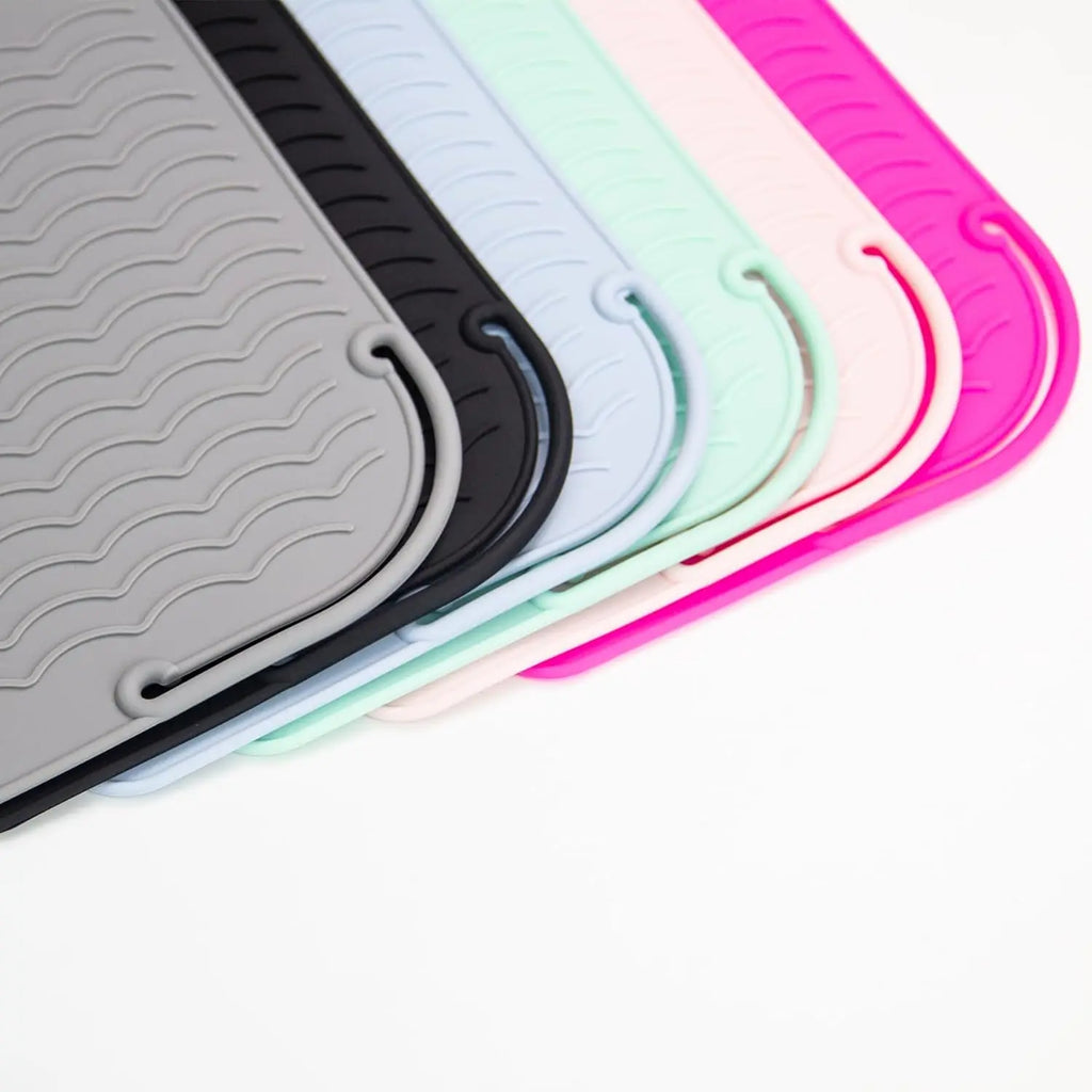 Silicone Heat Resistant Mat — Travel Hair Tool Pad for Flat Iron & Curling Iron