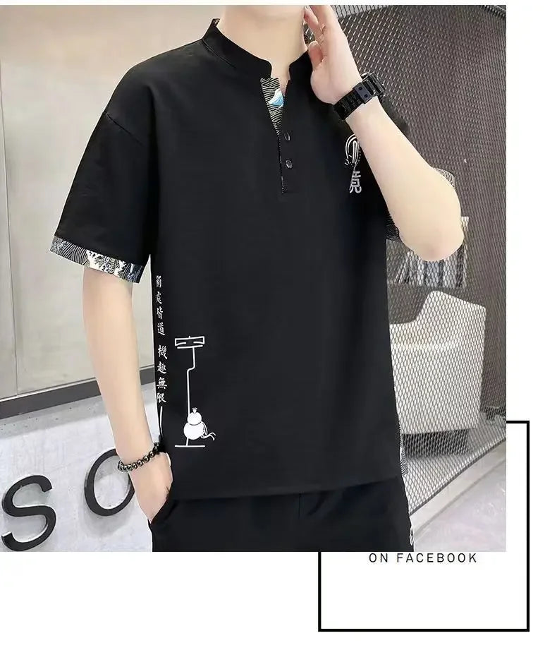 Men's Cotton Shirt & Trousers 2-Piece Set – High Quality Summer Fashion Suit M–4XL