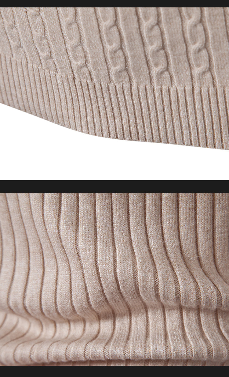 Men's High Neck Turtleneck Knit Sweater — Classic Winter Knitwear