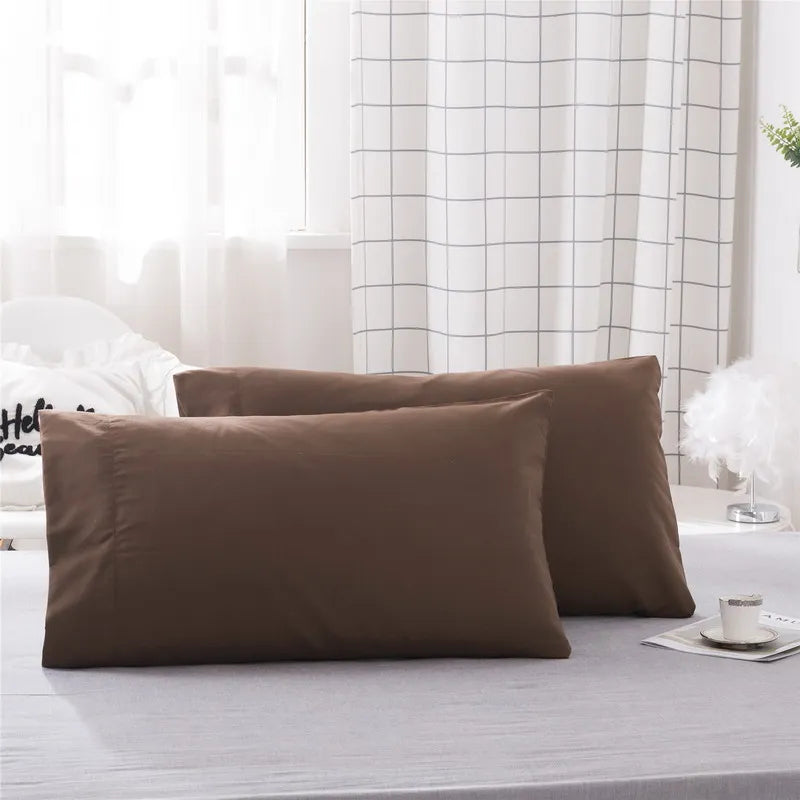 Luxurious Solid Color Pillowcase 2-Pack – Soft Hypoallergenic Pillow Cover, Black, Grey & Pink