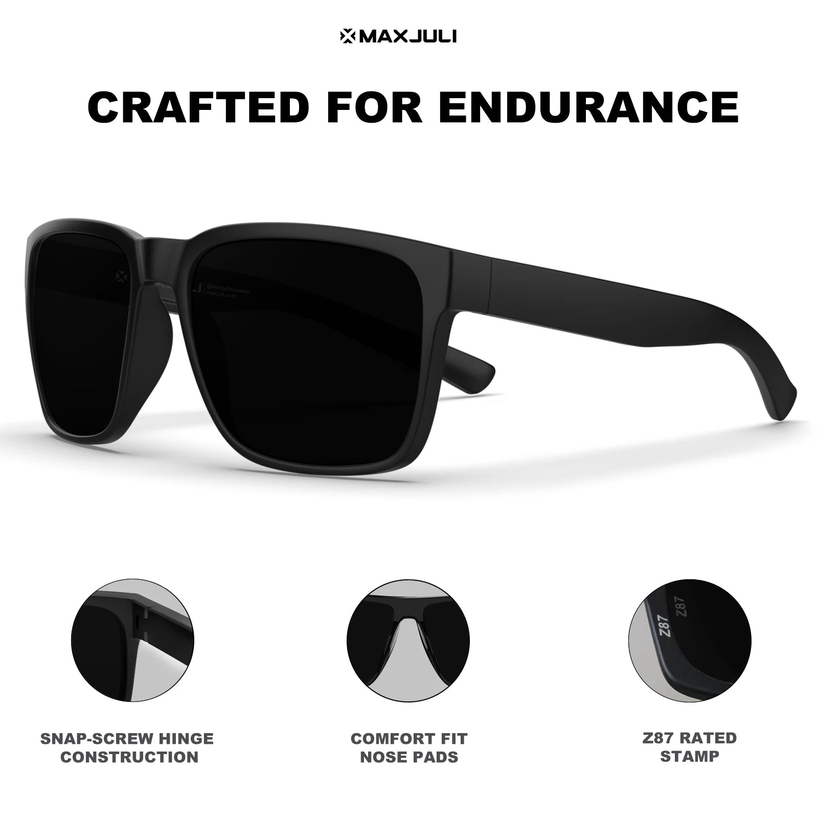 MAXJULI Z87 Oversized UV400 Sunglasses — Wide Fit