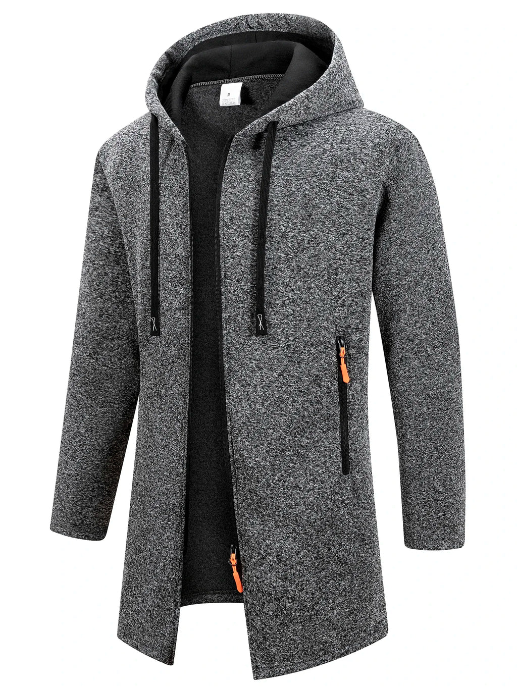 Men's Fleece Zip-Up Hoodie Jacket – Warm Knit Outerwear, S–3XL, 6 Colors