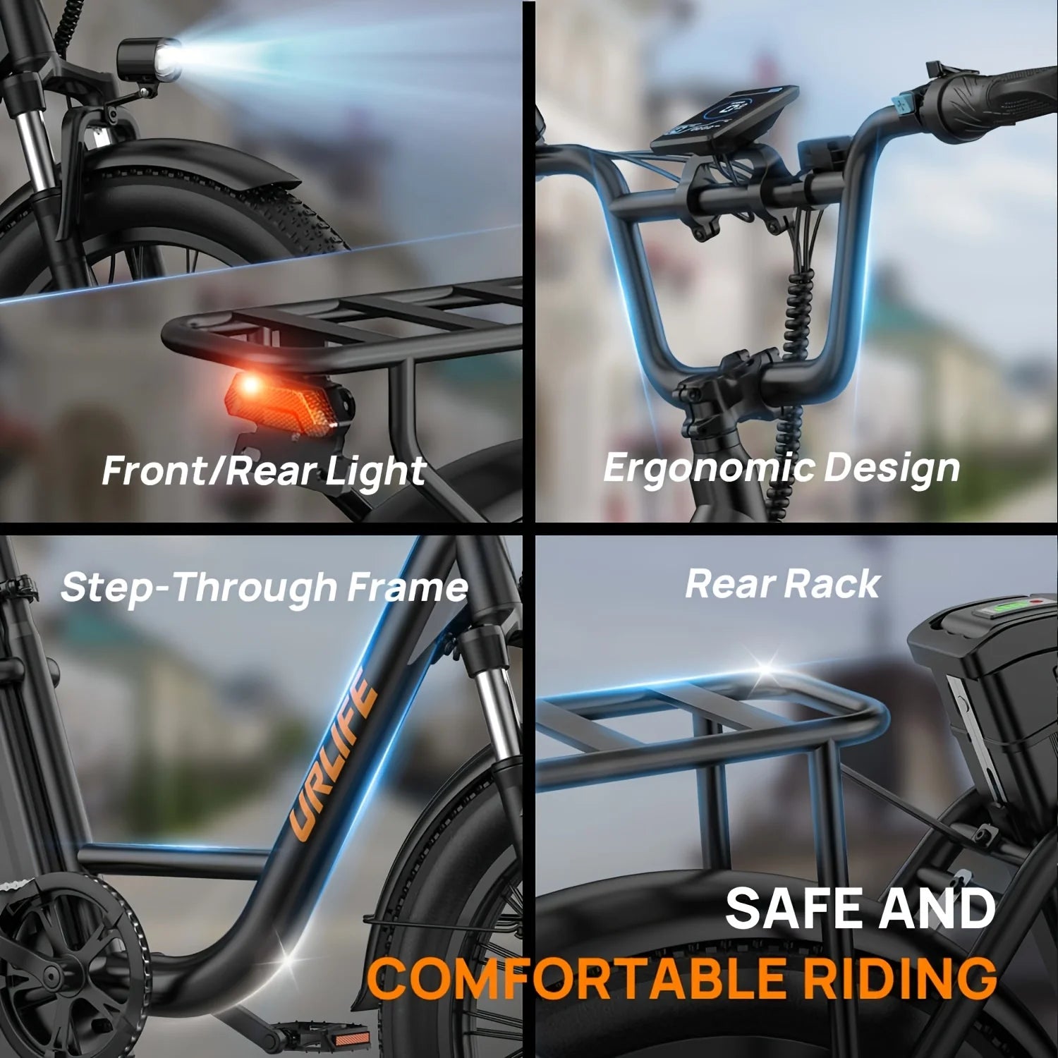 URLIFE E20 1000W Fat Tire Electric Bike — 48V 13Ah, 28MPH, 80-Mile Range, 7-Speed, Dual Disc Brake