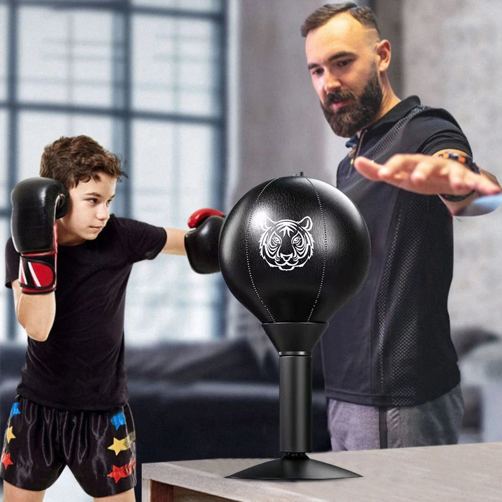 Desktop Punching Bag – Free-Standing Stress Relief Boxing Ball with Spring Base, PU, Air Pump Included