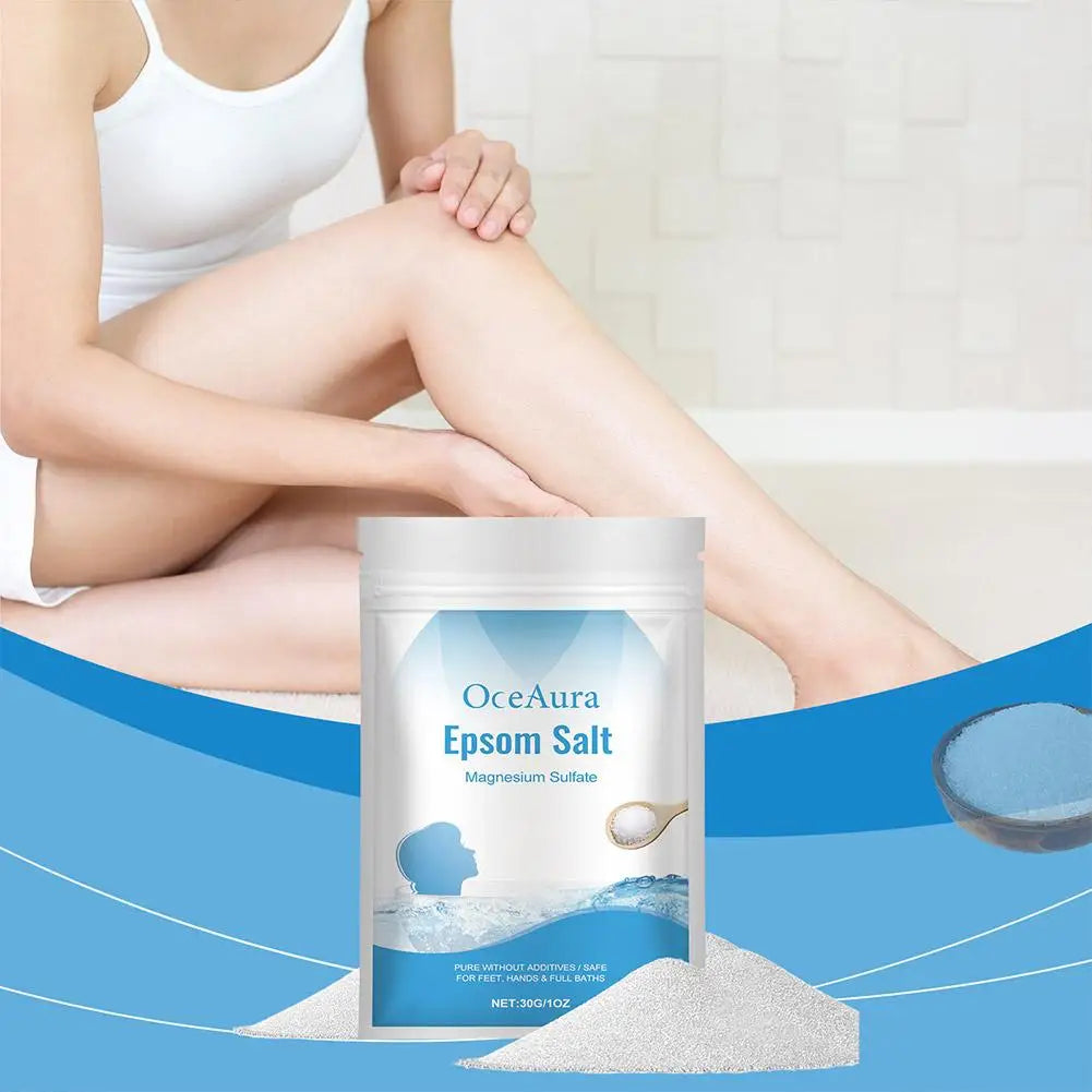 Epsom Salt Magnesium Sulfate Bath Soak 30g – Muscle Relief, Exfoliating & Deep Moisturizing