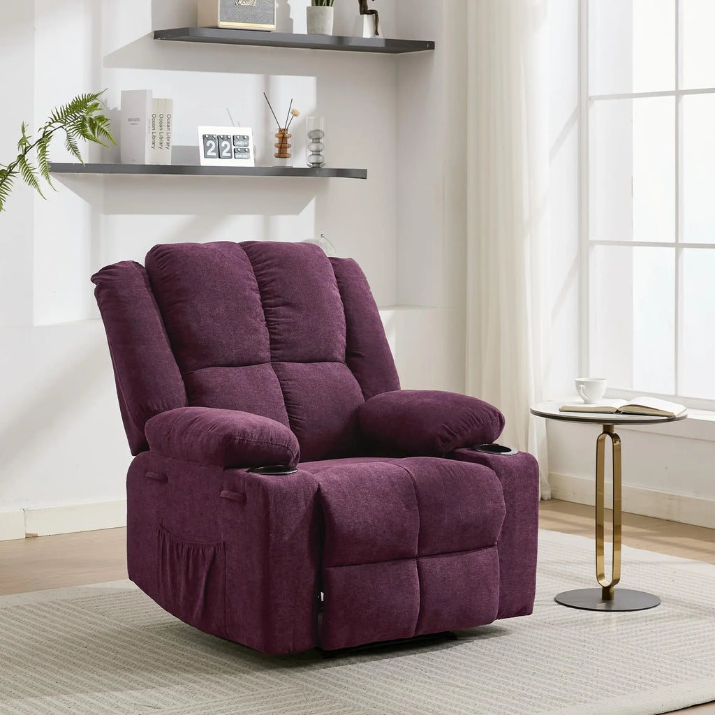 Massage Recliner Chair with Heat – 155° Manual Recline