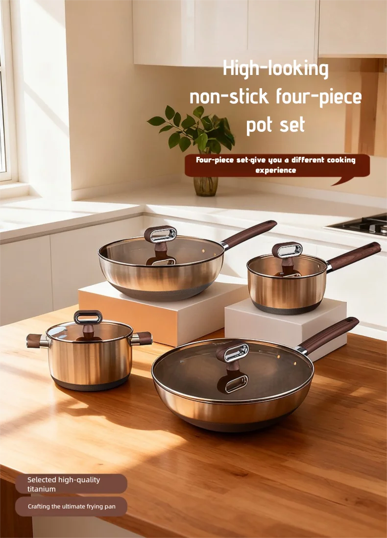 Nonstick Cookware – 32cm Wok, 18cm Milk Pot & 22cm Soup Pot