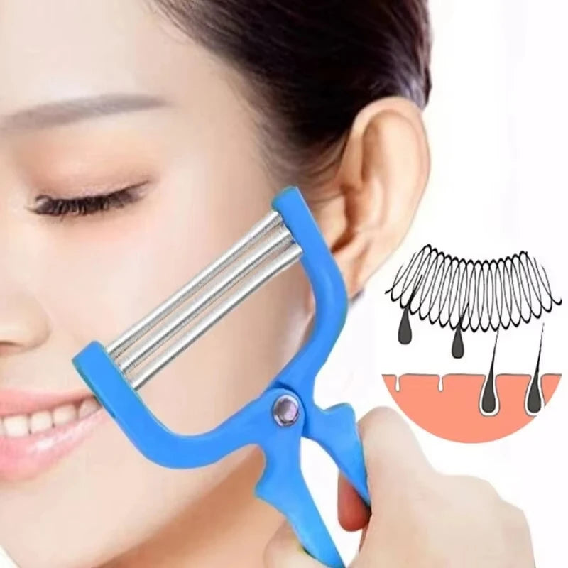 Facial Hair Removal Spring Device – Handheld Lip, Eyebrow & Face Hair Remover for Women
