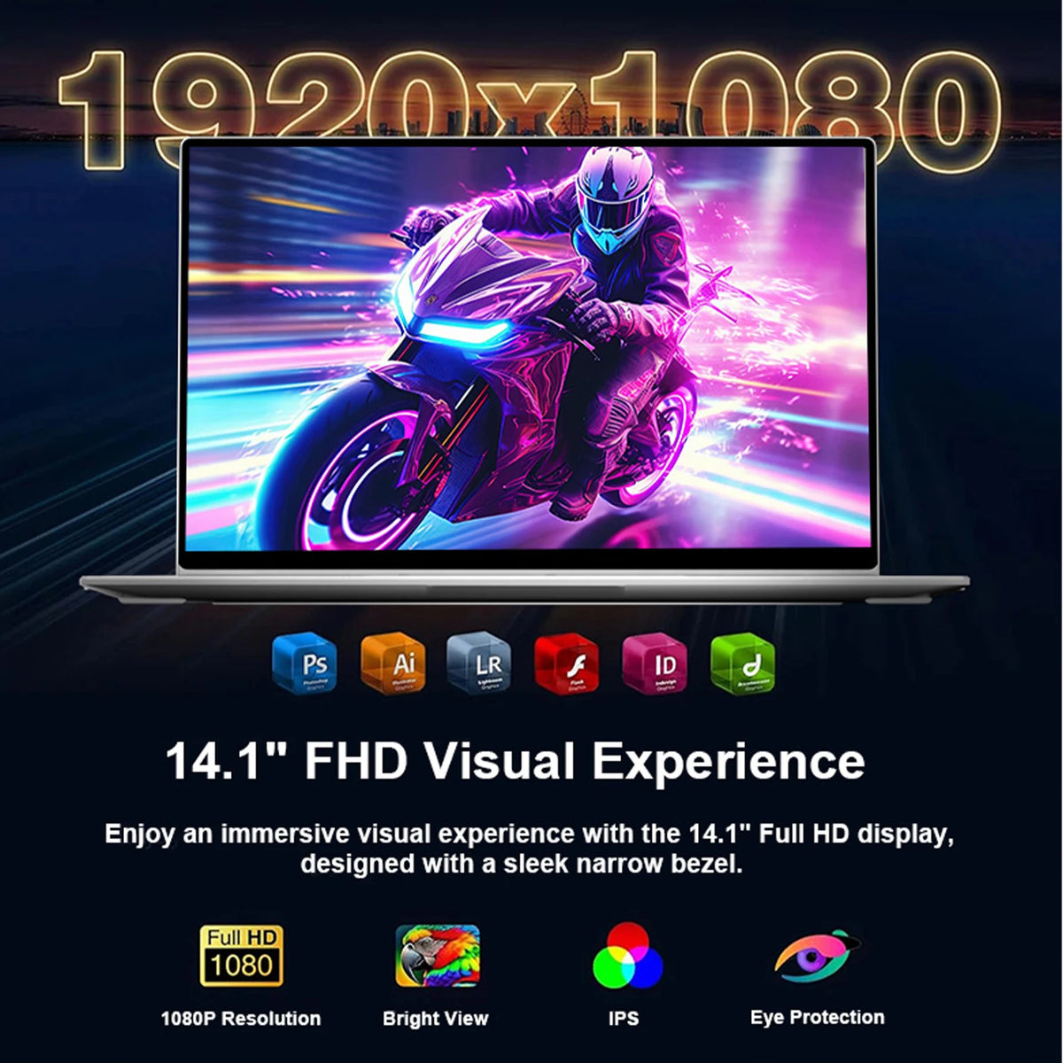 14.1" Intel i7-8650U Business Gaming Laptop – Up to 32GB DDR4, 2TB SSD, Wi-Fi 6, Windows 11 Pro