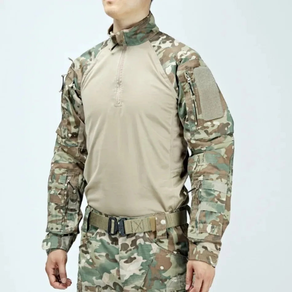 Men's Tactical Camo Combat 2-Piece Set – Waterproof Quick-Dry Hunting Training Suit