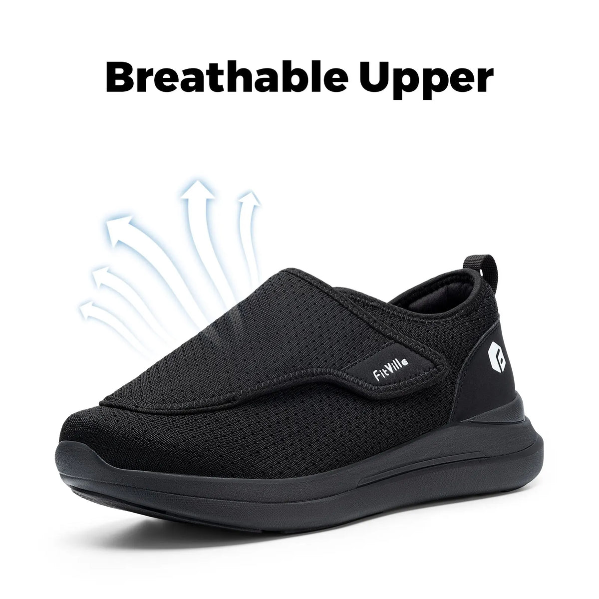 Men's Extra Wide Adjustable Diabetic Shoes – Orthopedic Walking Shoes for Elderly Swollen Feet & Foot Pain