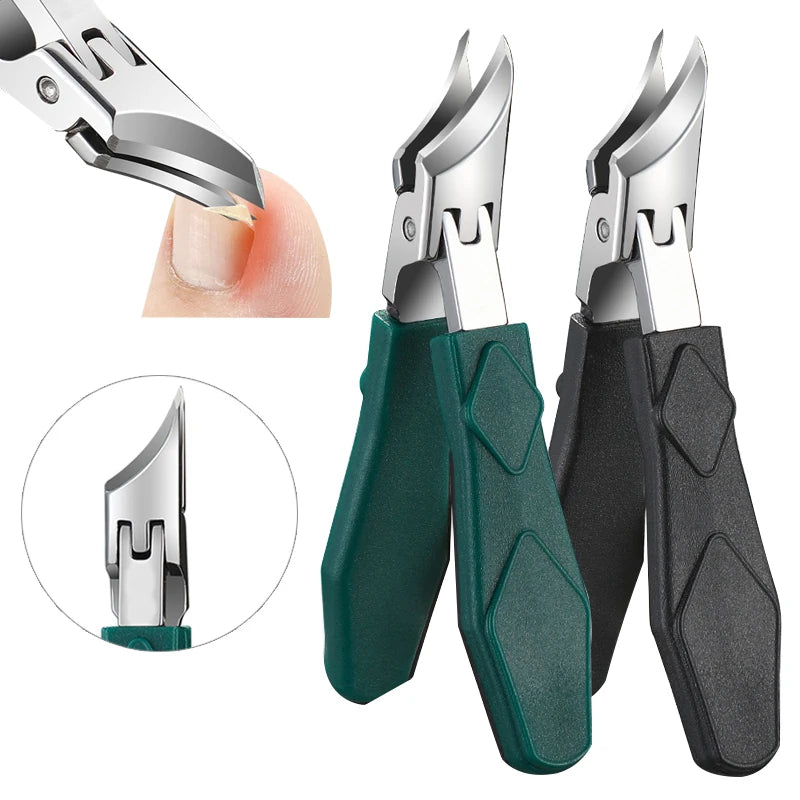 Podiatrist-Grade Toenail Care at Home — Professional Toenail Clipper & Nipper | Ingrown & Thick Toenails, Stainless Steel, Green & Black