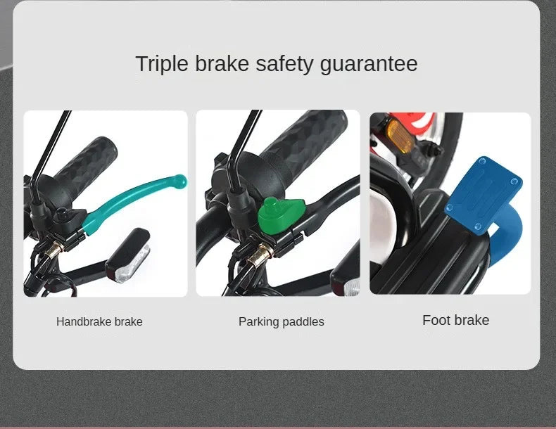 3-Wheel Electric Mobility Scooter for Adults, Long-Range Tricycle