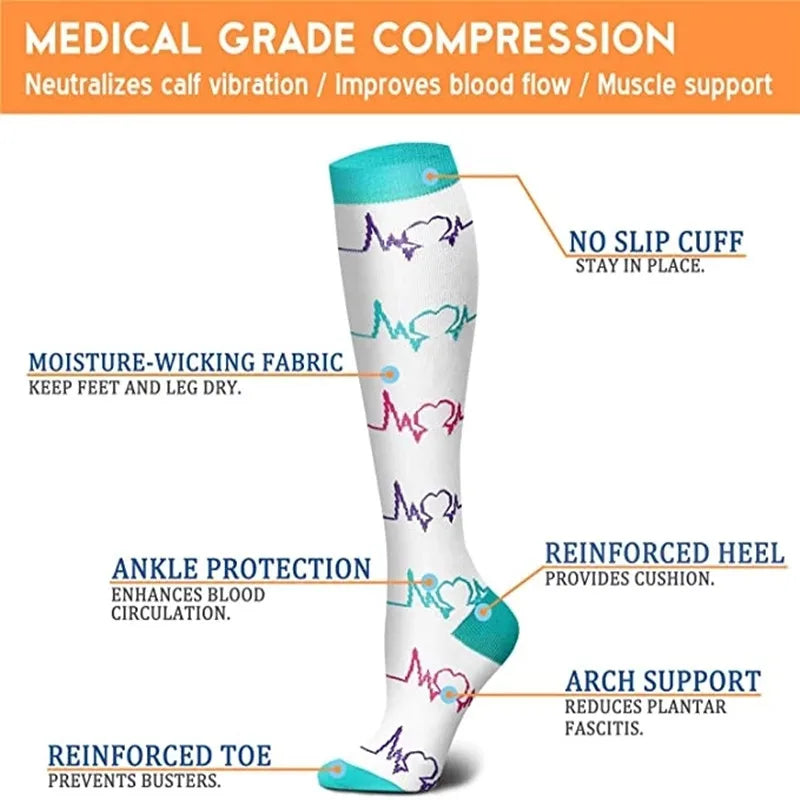 Compression Socks – Medical Grade 20-30mmHg for Varicose Veins, Diabetes & Running (58 Styles)