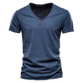 Men's 100% Cotton V-Neck Short Sleeve Tee — Classic Everyday T-Shirt