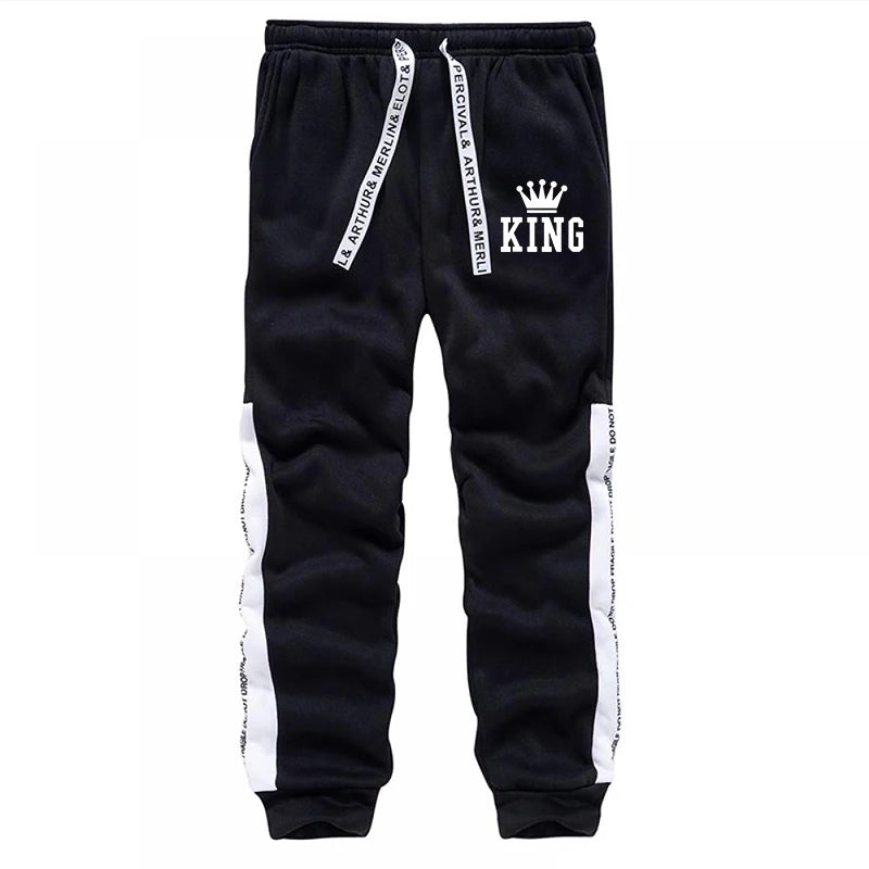 Men's King Print Hoodie & Sweatpants Streetwear Tracksuit – Casual Outdoor Sport Set