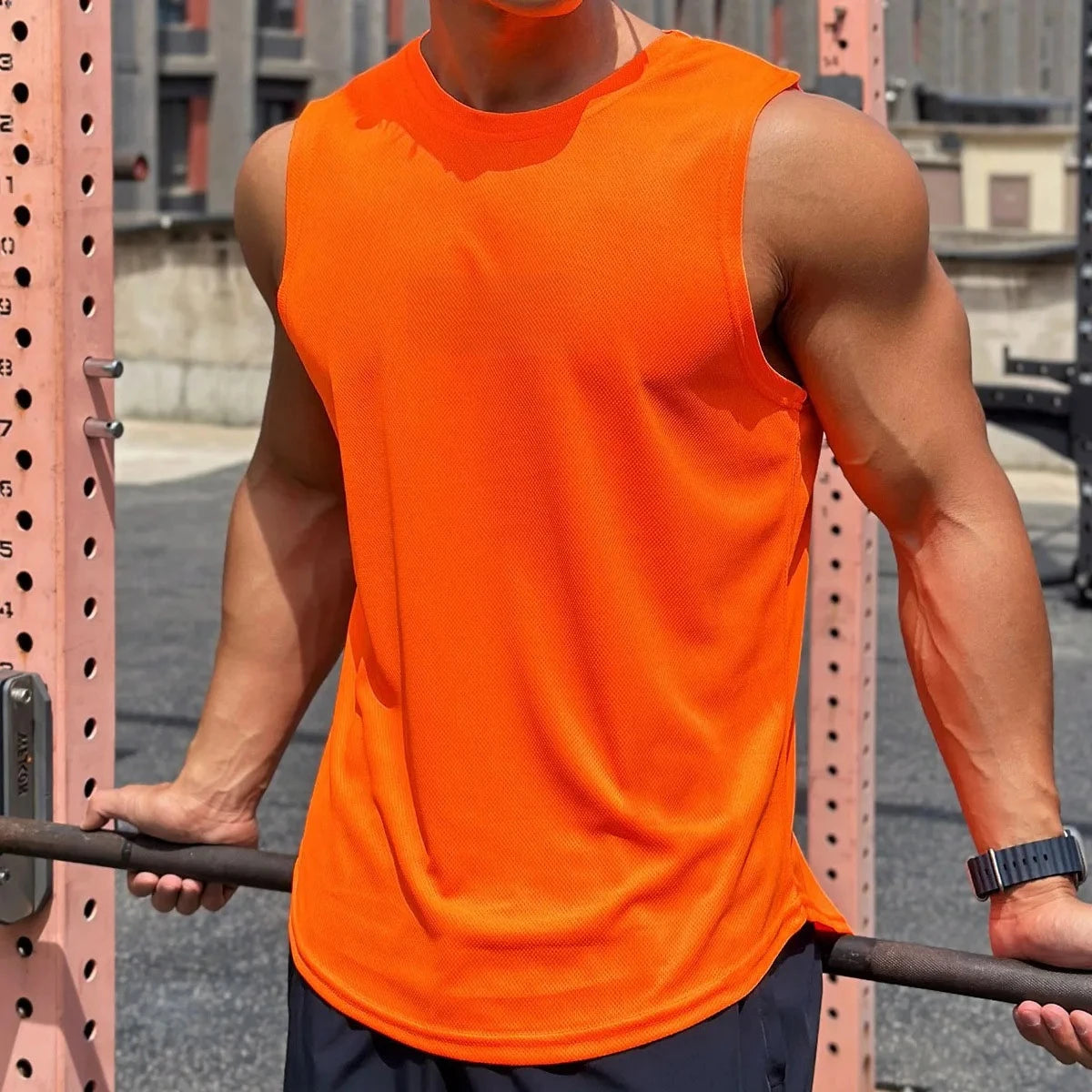 Men's Mesh Sleeveless Running Vest — Lightweight Breathable Training Top