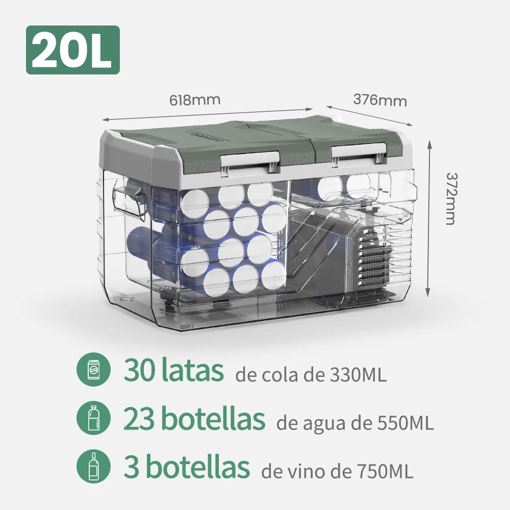 Alpicool NLS Car Refrigerator — 20L 30L 40L Portable Compressor Mini Fridge Freezer 12/24V DC & 100-240V AC for Camping