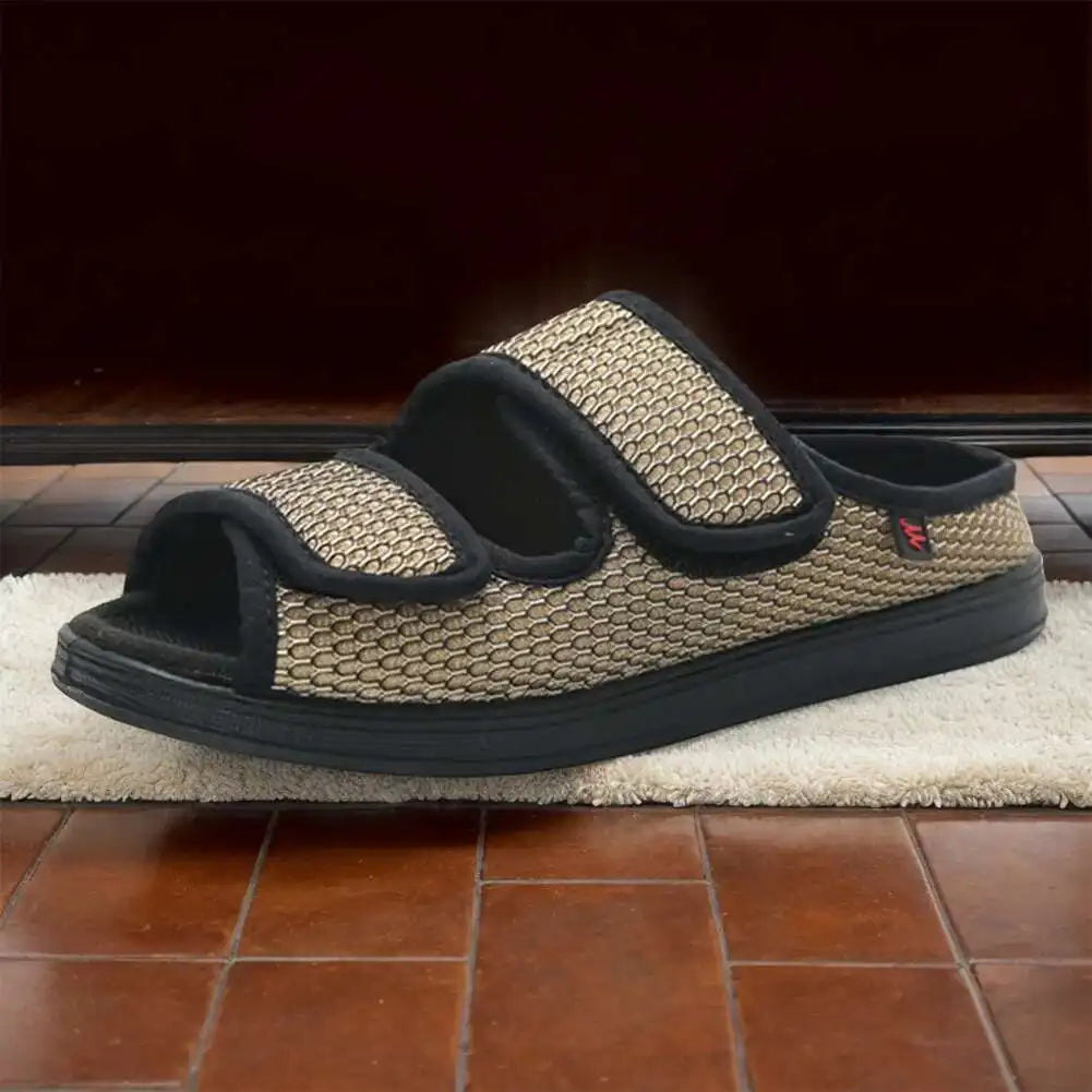 Men's & Women's Extra Wide Diabetic Slippers – Adjustable Indoor & Outdoor Shoes for Swollen Feet