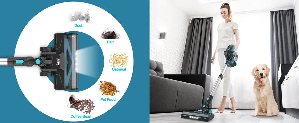 INSE V770 Cordless Handheld Vacuum Cleaner — 6-in-1 20KPa Lightweight Stick Vacuum with Flexible LED Headlights for Carpet & Bed