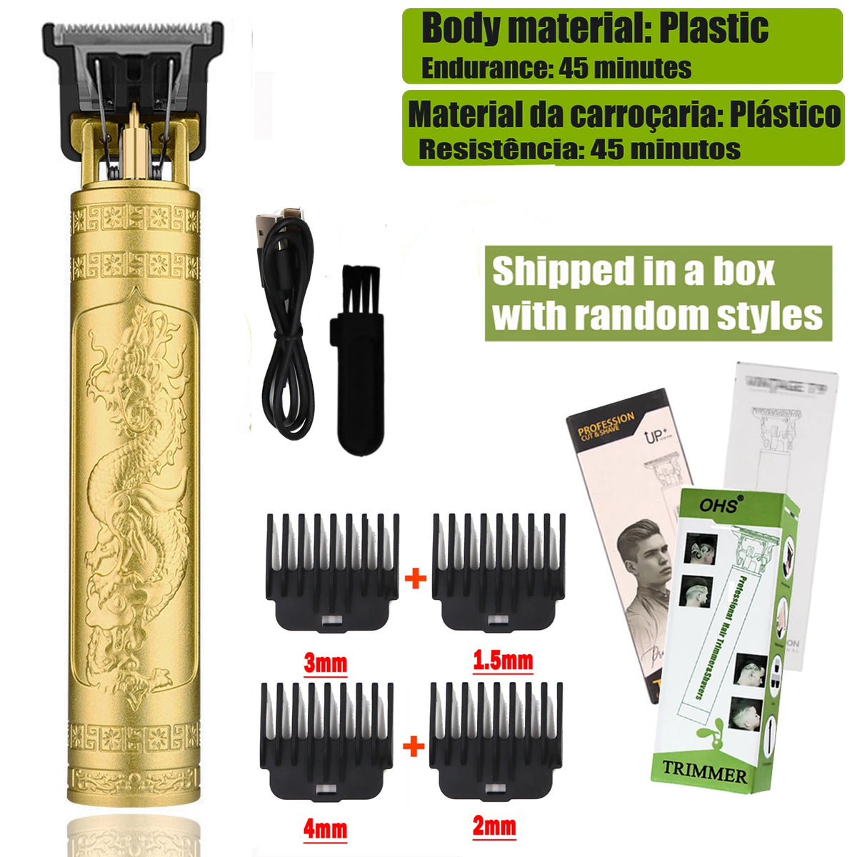 OHS Dragon Vintage T9 Professional Hair Clipper – Carving & Beard Trimmer, CE Certified