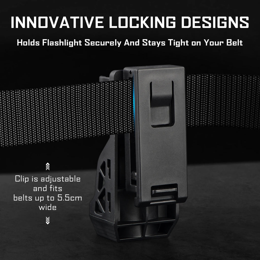 UltraFire T1 Pro Tactical Flashlight – 1200 Lumen, 5 Modes, W66 Belt Holster, IP65, 18650 Rechargeable
