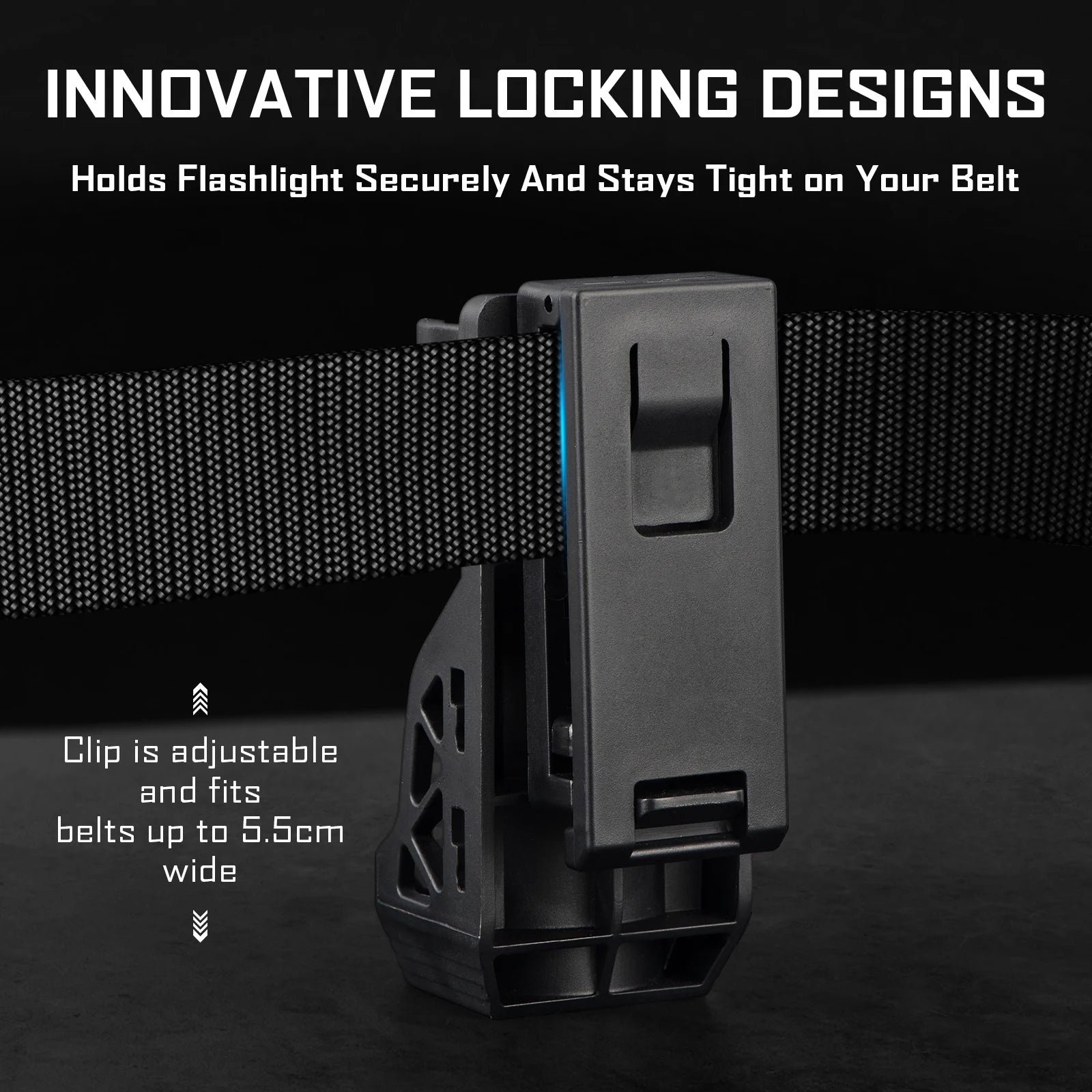 UltraFire T1 Pro Tactical Flashlight – 1200 Lumen, 5 Modes, W66 Belt Holster, IP65, 18650 Rechargeable