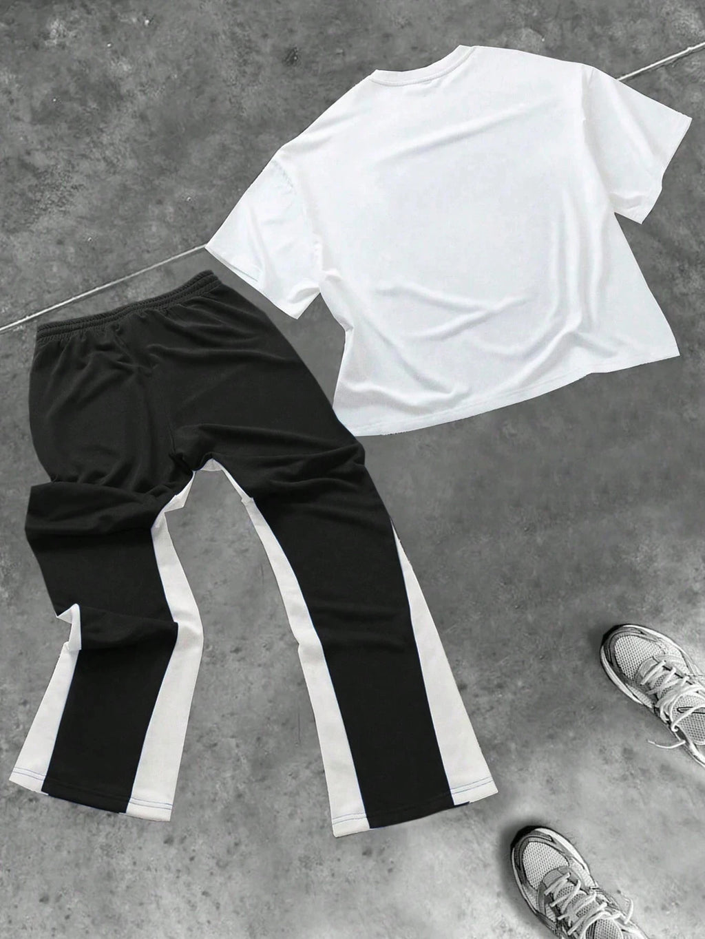 Men's Hip Hop Round Neck Short Sleeve T-Shirt & Drawstring Pants 2-Piece Set