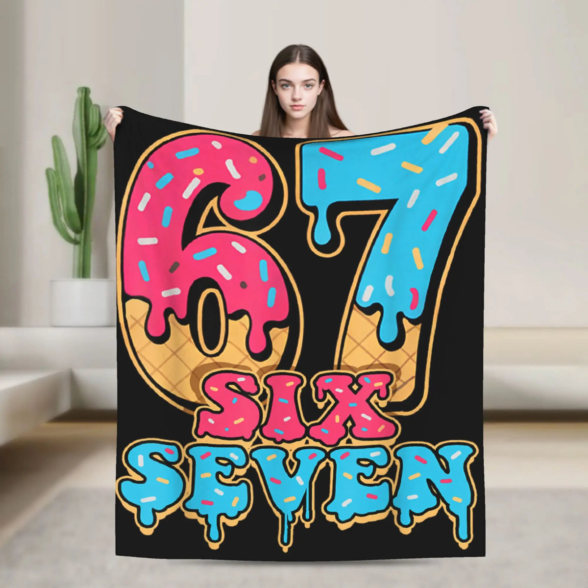 Brainrot Meme Flannel Blanket – Warm Novelty Throw for Bedroom, Sofa & Bed, Multiple Sizes