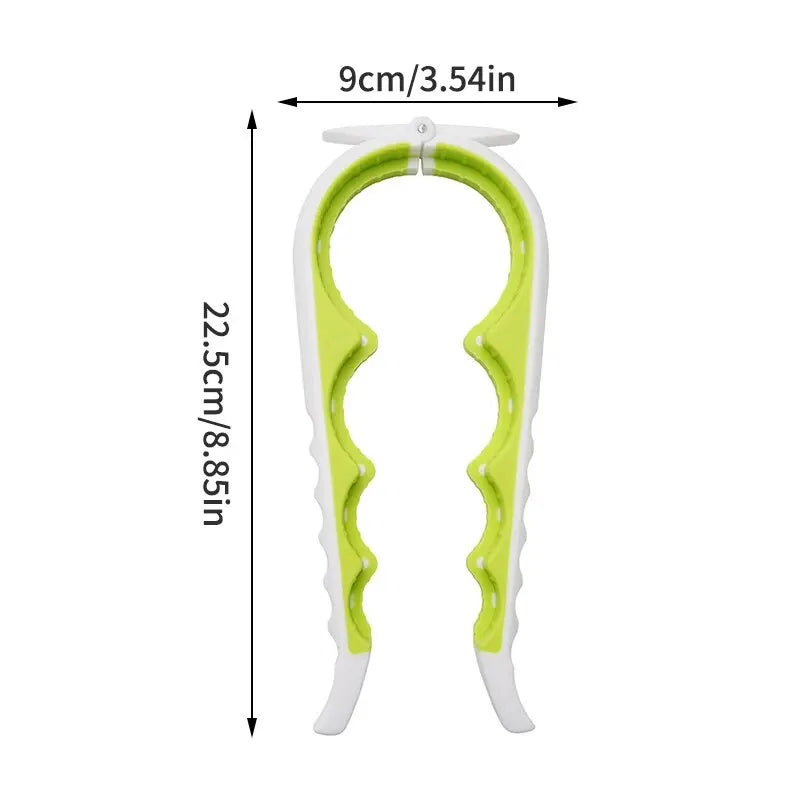 4-in-1 Multifunctional Can & Bottle Opener – Anti-Slip Ergonomic Cap Twister, PP+TPR, Black & Green