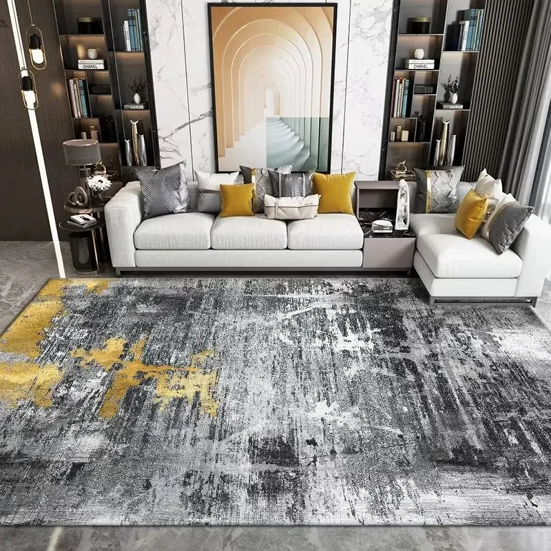 Nordic Geometric Large Area Rug – Washable Non-Slip Carpet for Living Room & Bedroom